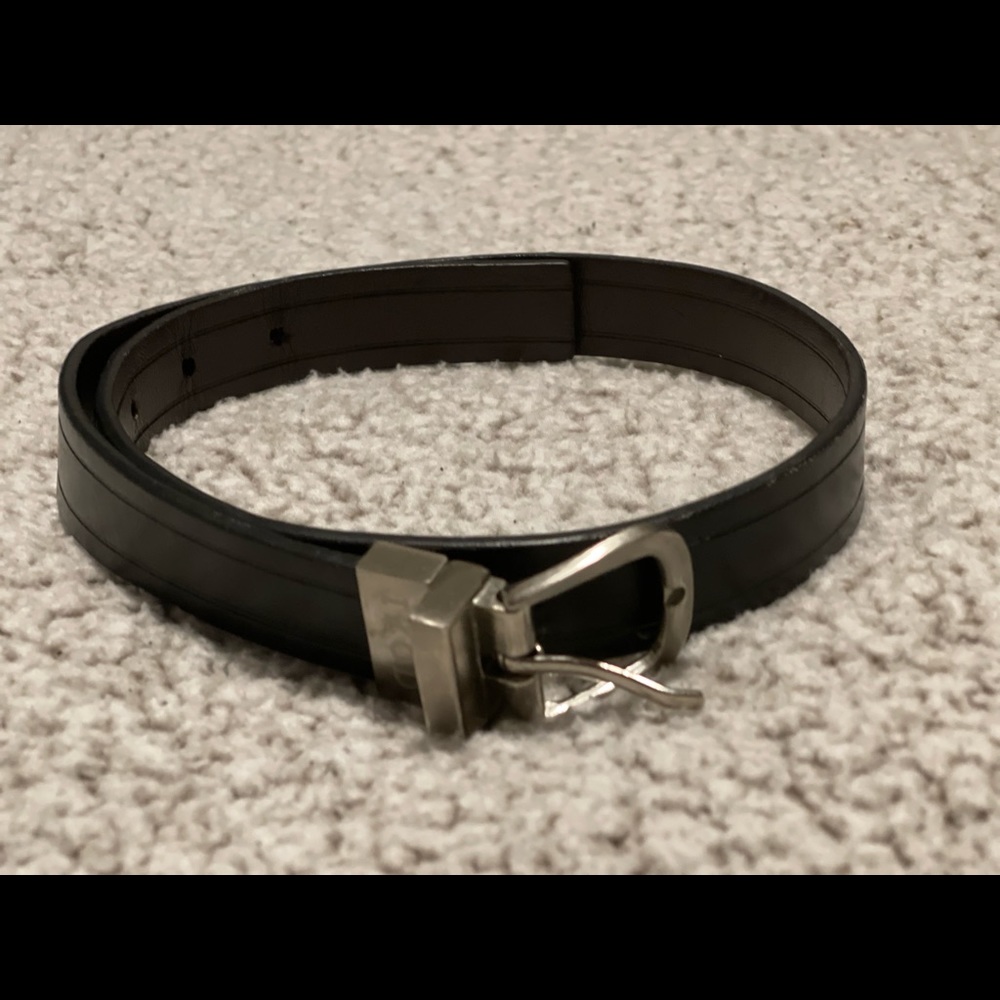 Izod Boys Black & Brown Reversible Pvcleather Silver Buckle Boys Belt (USED)